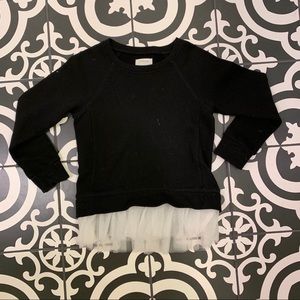 CrewCuts Black Sweater w/ White Ruffle Hem